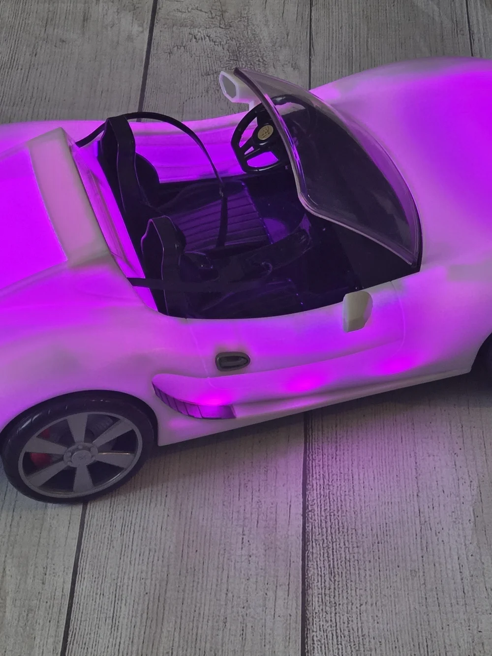 White Convertible Toy Car for Rainbow High Color Changing Vehicle